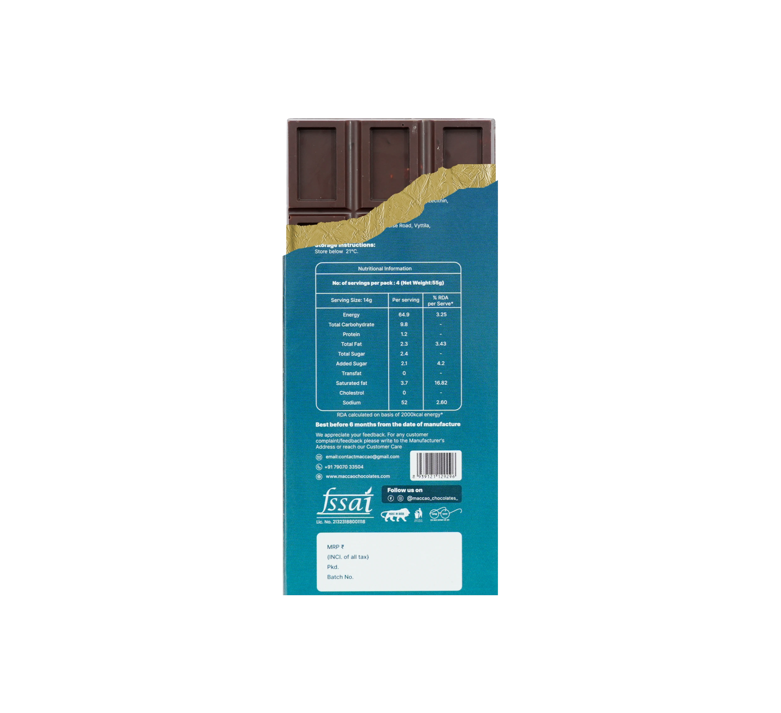 Sea Salt Dark Chocolate – 70% Cocoa, Low GI Indulgence