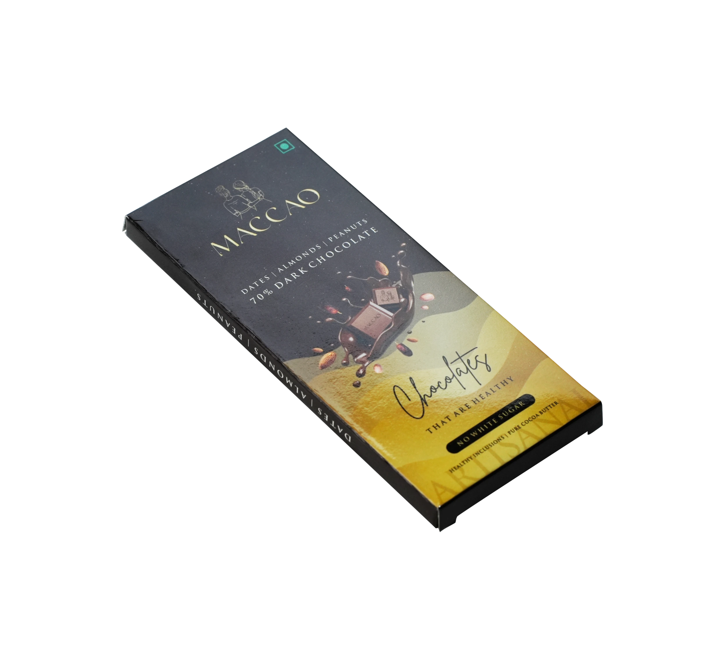 Dark Chocolate with Dates, Almonds & Peanuts – 70% Cocoa