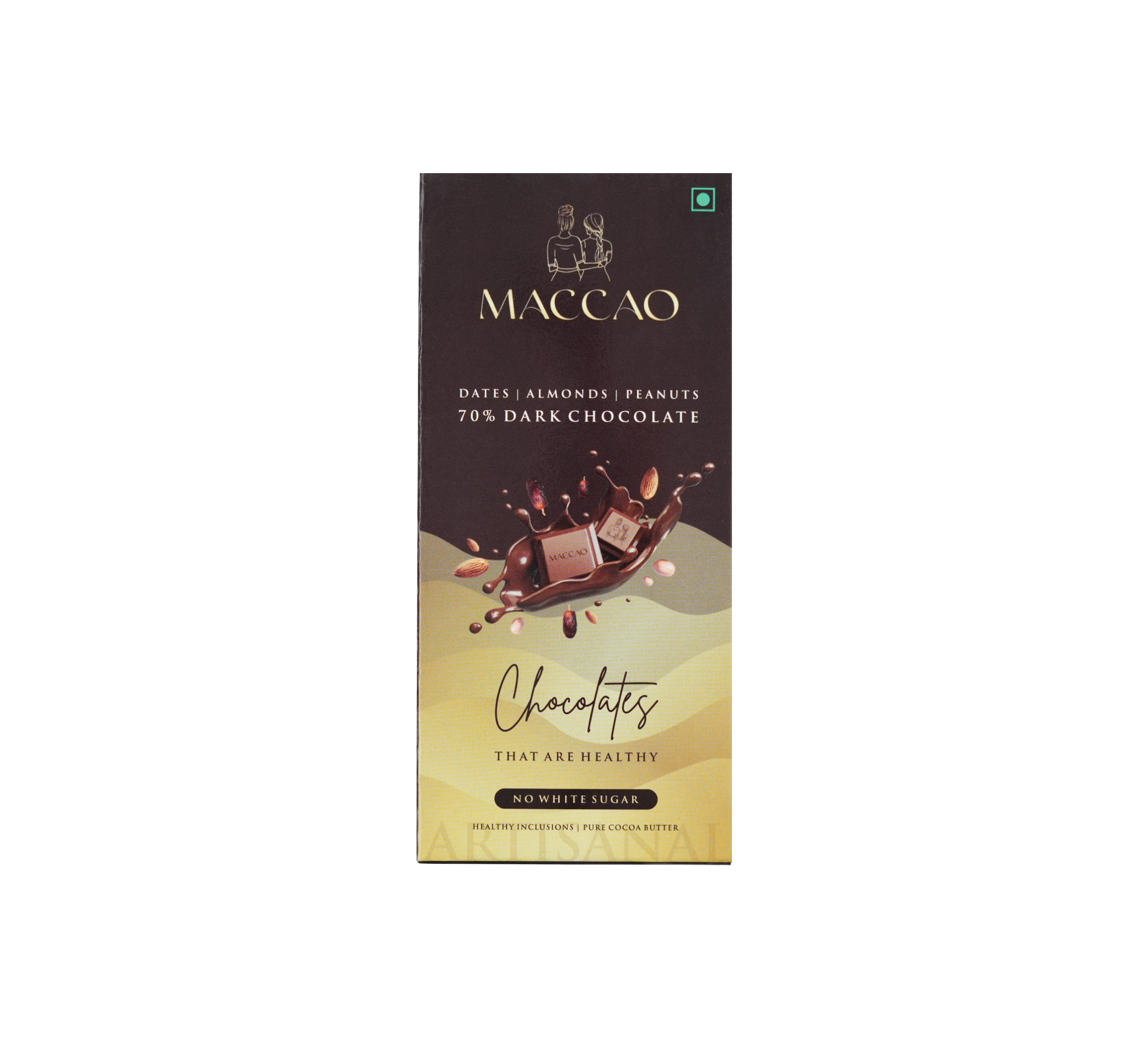 Dark Chocolate with Dates, Almonds & Peanuts – 70% Cocoa