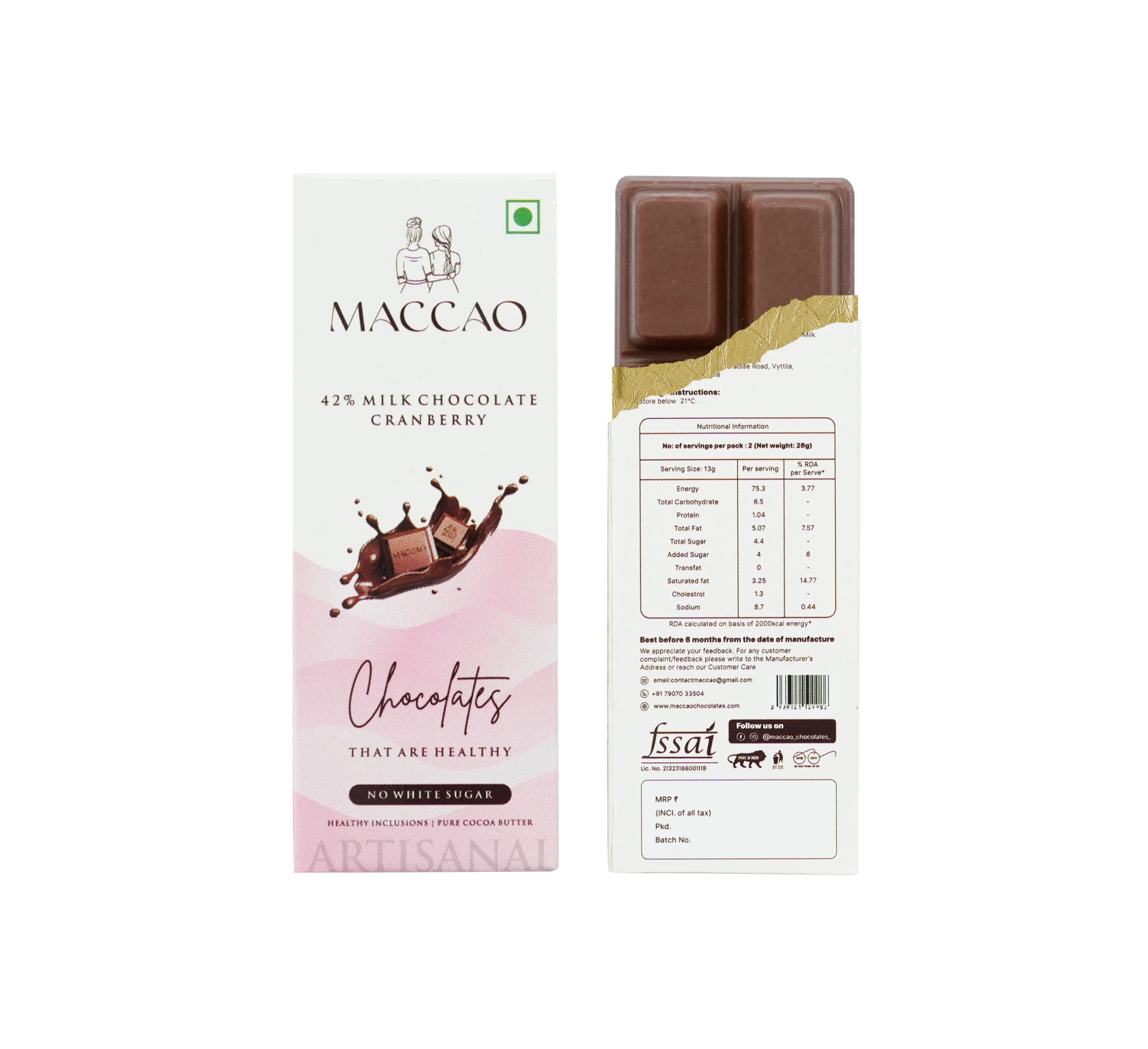Cranberry Milk Chocolate – Tangy, Creamy & Guilt-Free