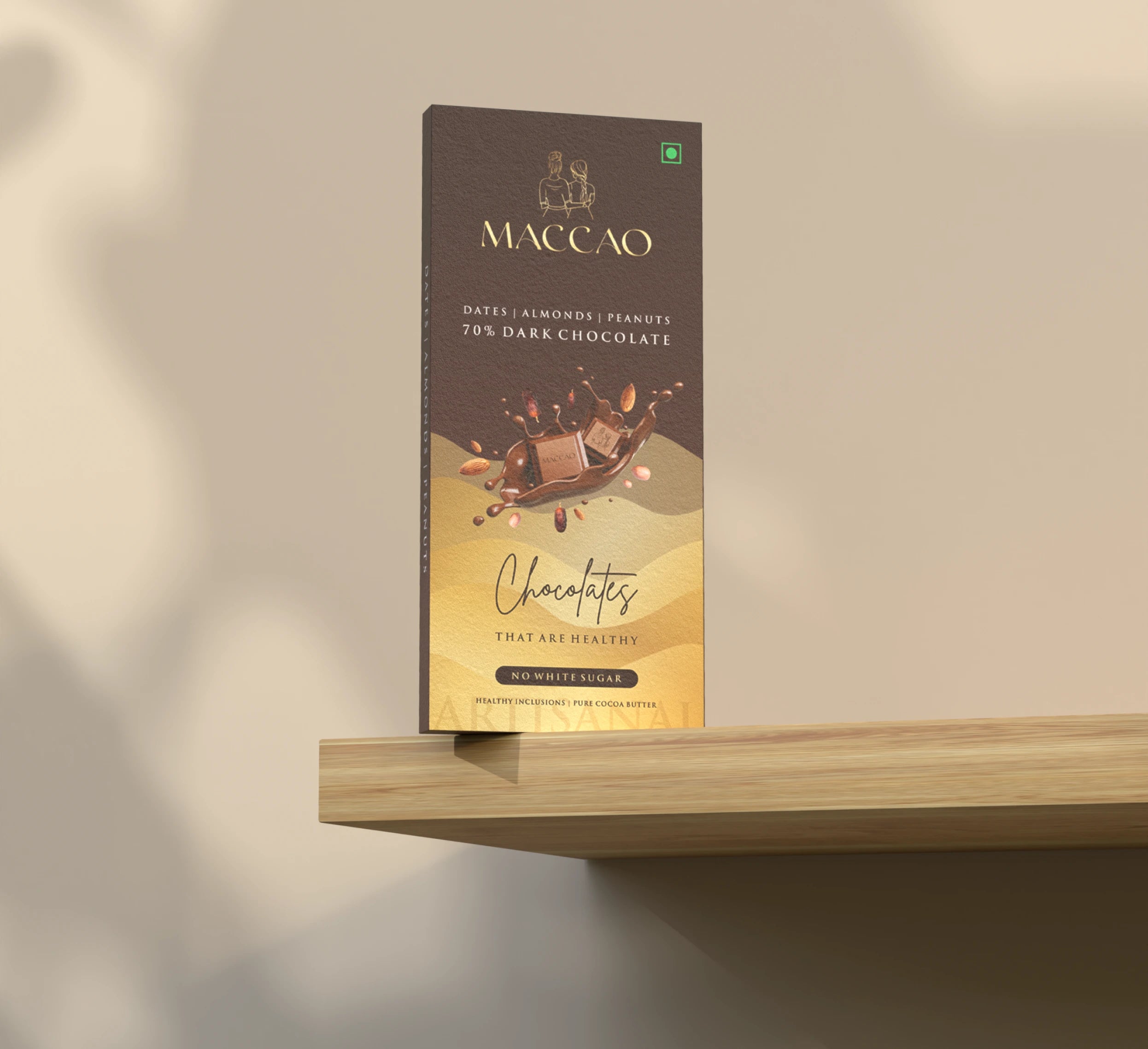 Dark Chocolate with Dates, Almonds & Peanuts – 70% Cocoa