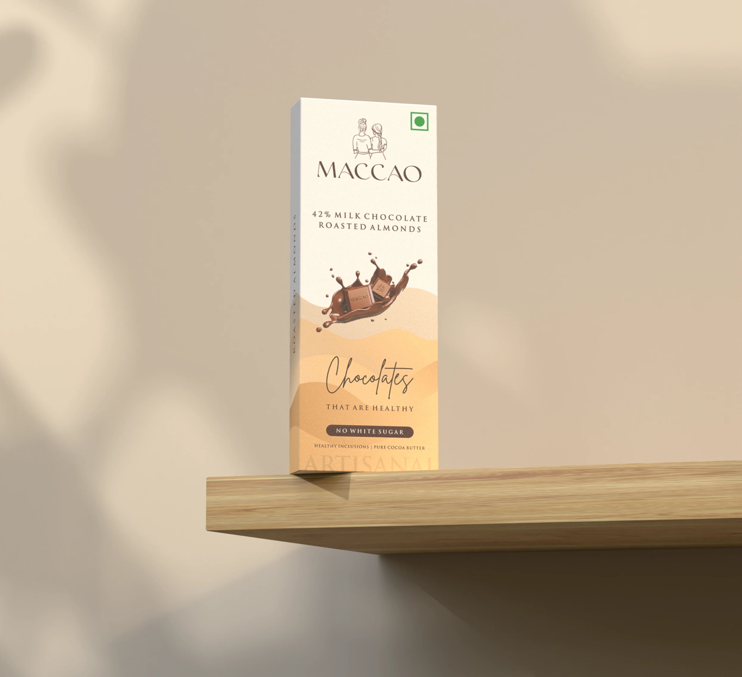 Roasted Almond Milk Chocolate – 42% Couverture, Low Sugar