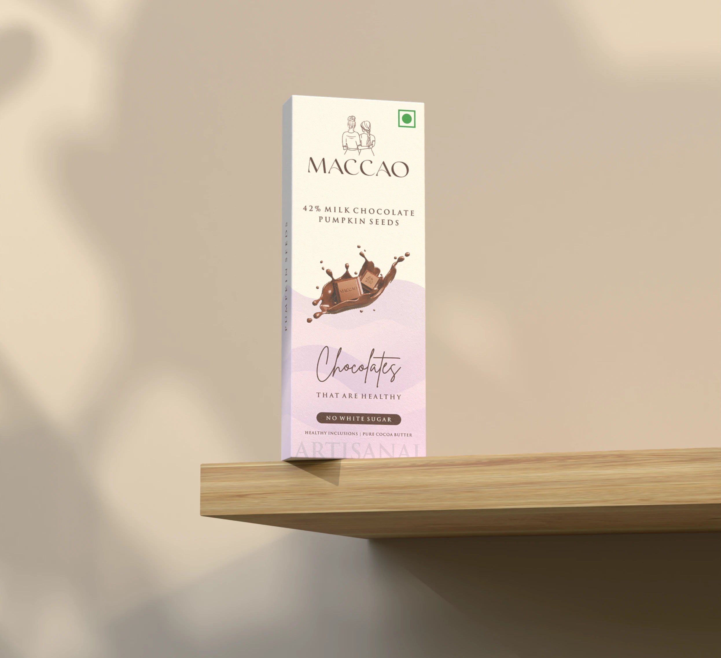 Pumpkin Seed Milk Chocolate – 42% Couverture, Low Sugar