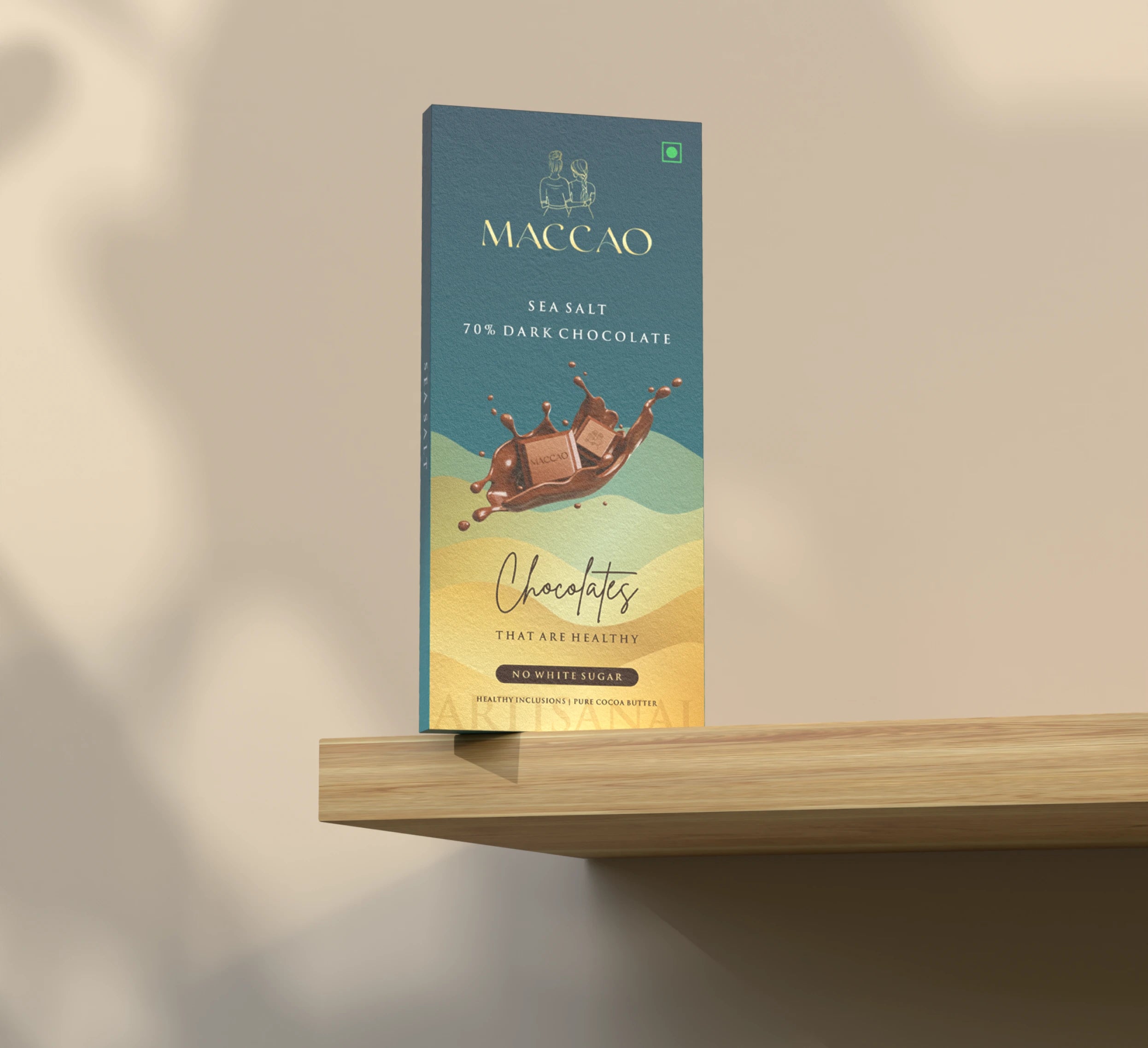 Sea Salt Dark Chocolate – 70% Cocoa, Low GI Indulgence