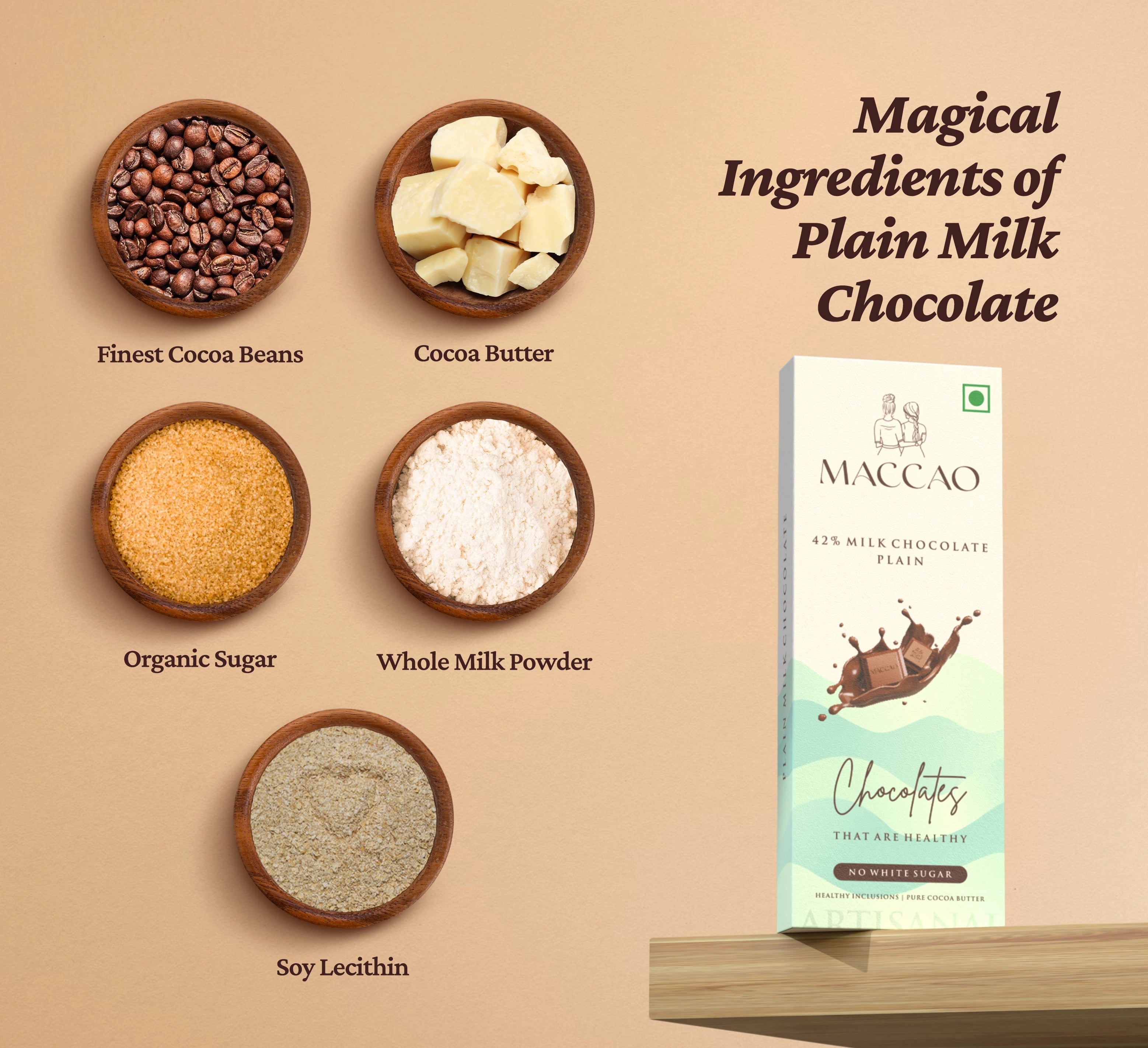 Milk Chocolate Bar – 42% Couverture with Low GI Sugar