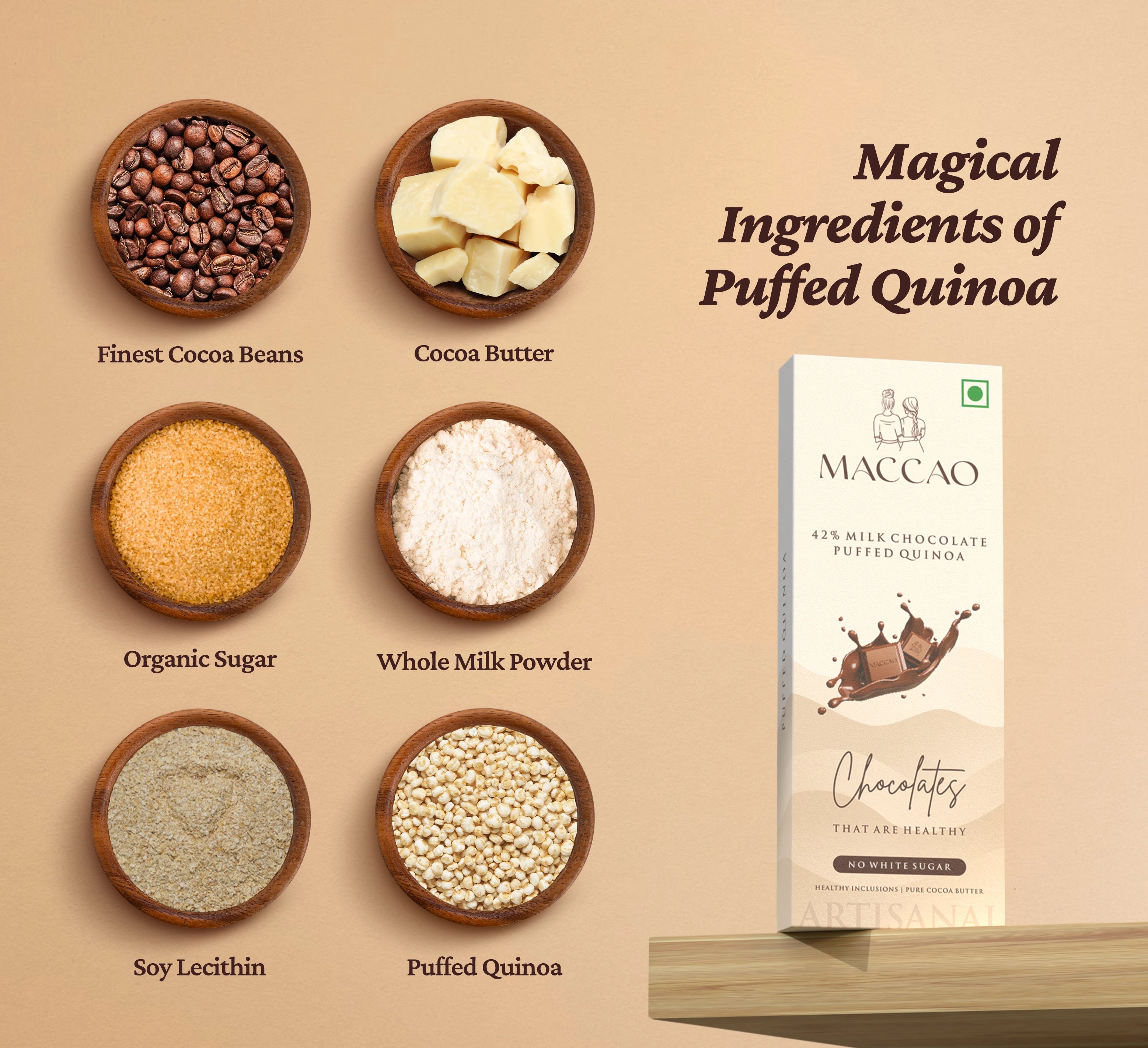 Puffed Quinoa Chocolate – Creamy 42% Milk with a Crunch