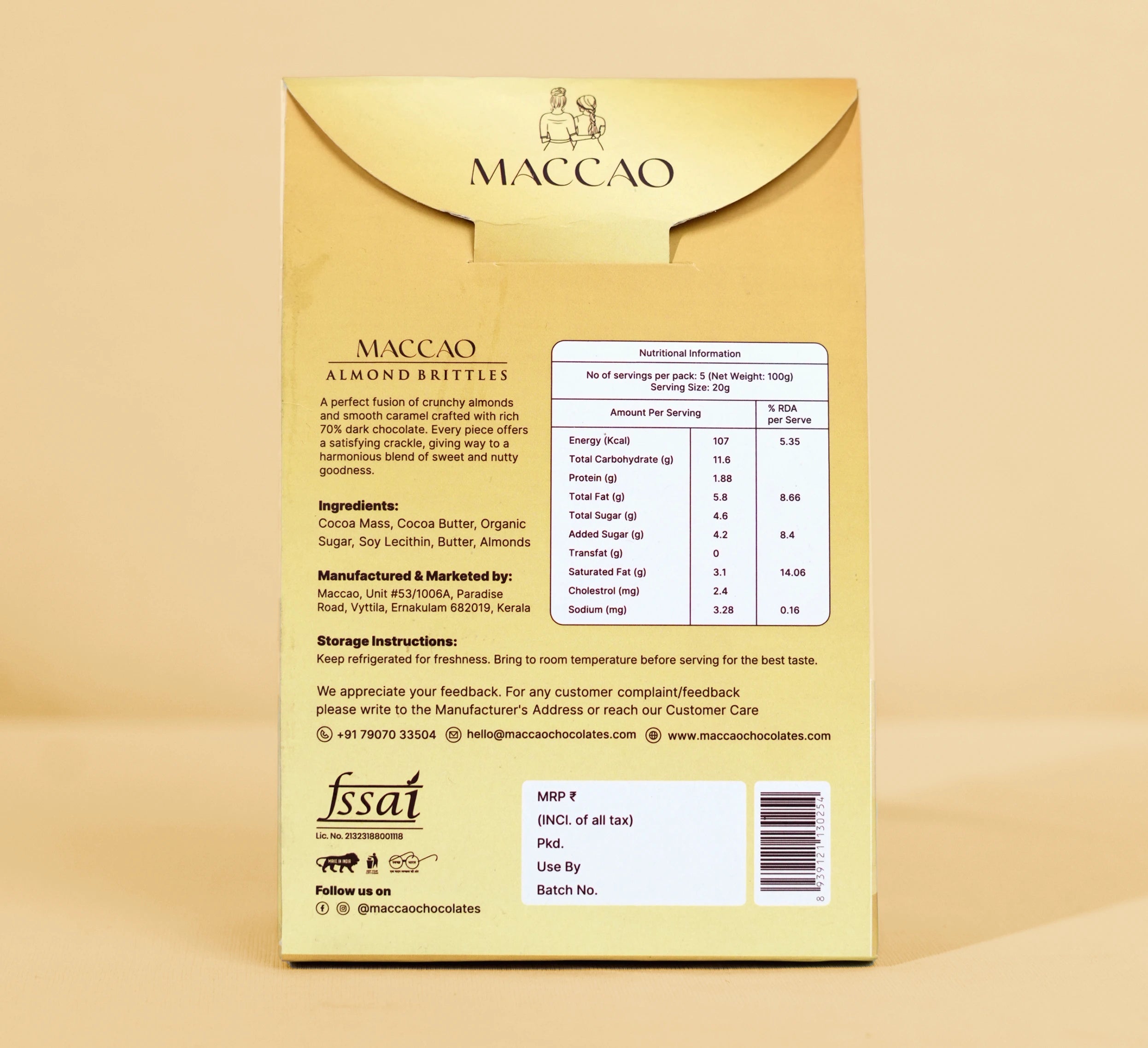 Almond Brittles – Crunchy Almonds, Caramel & 70% Dark Chocolate