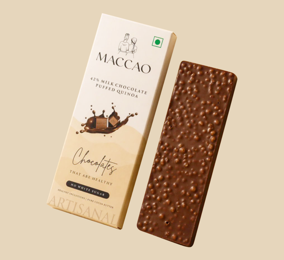 Puffed quinoa milk chocolate