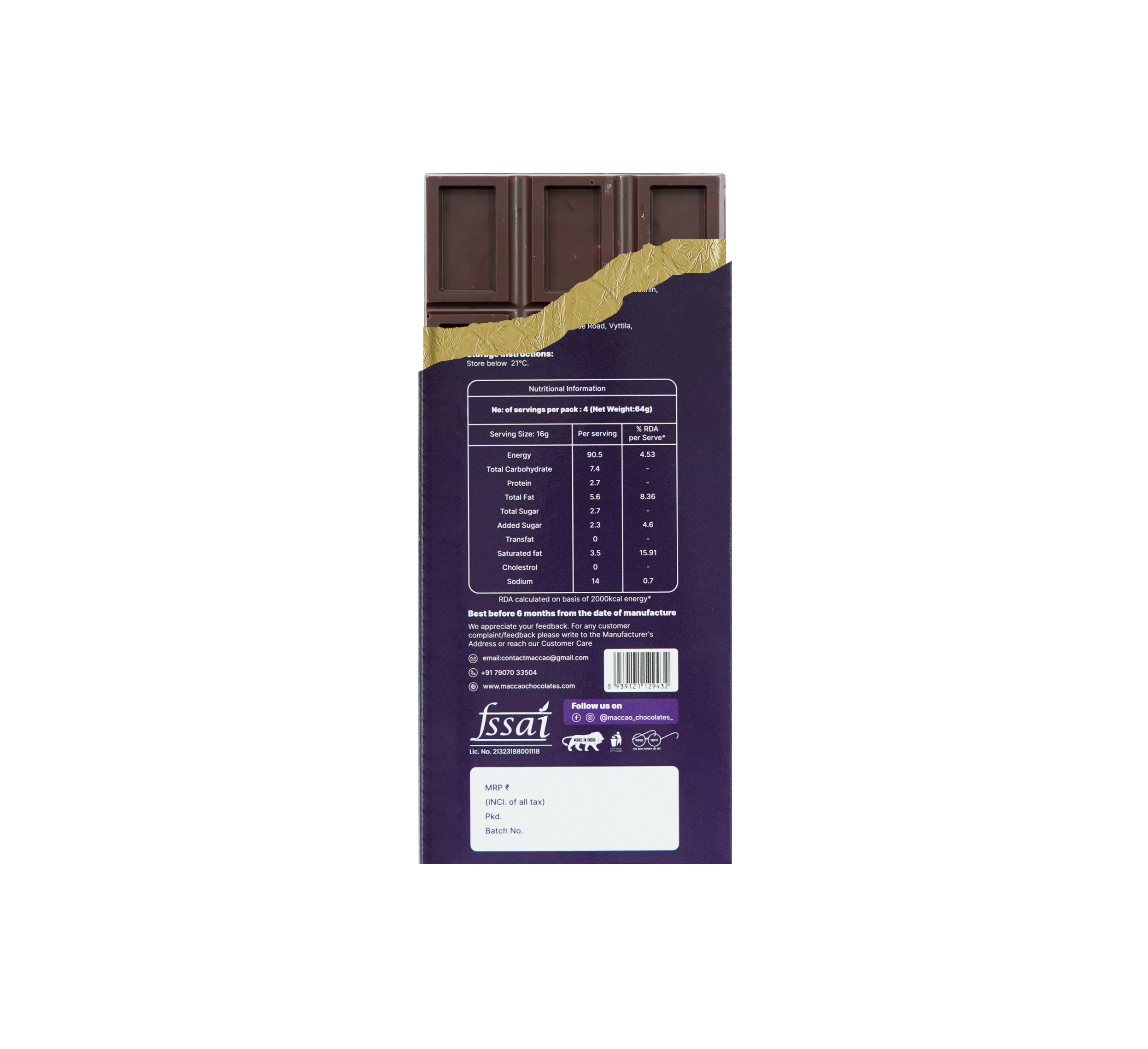 Power Seeds Dark Chocolate – 70% Cocoa, Superfood Crunch
