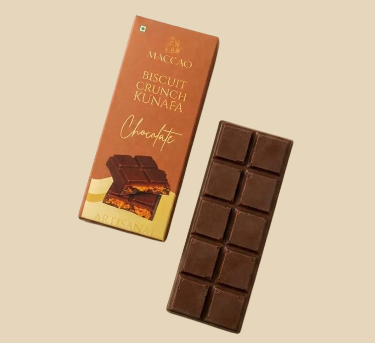 Biscuit Crunch Kunafa Chocolate Bar