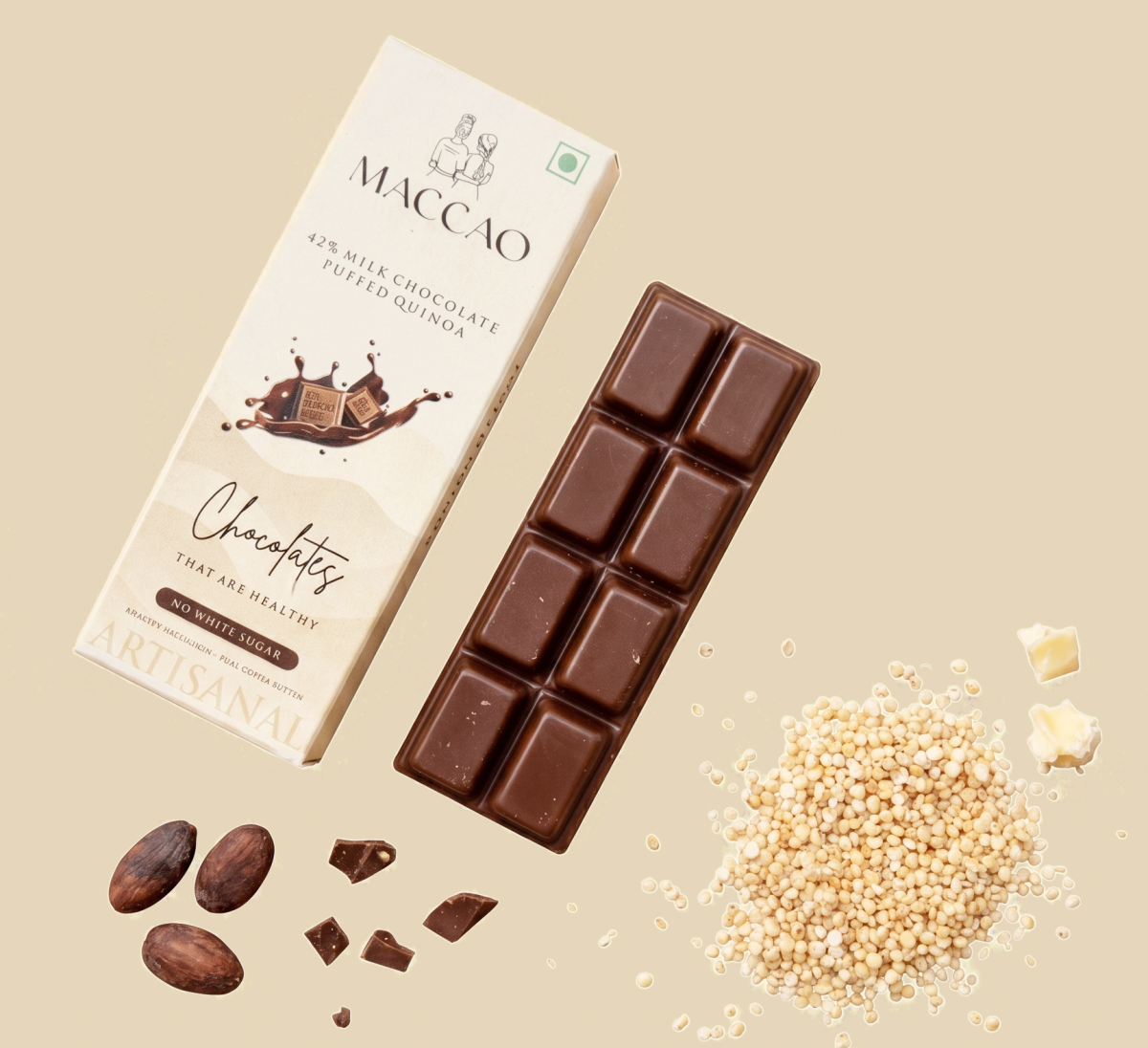 Puffed quinoa milk chocolate